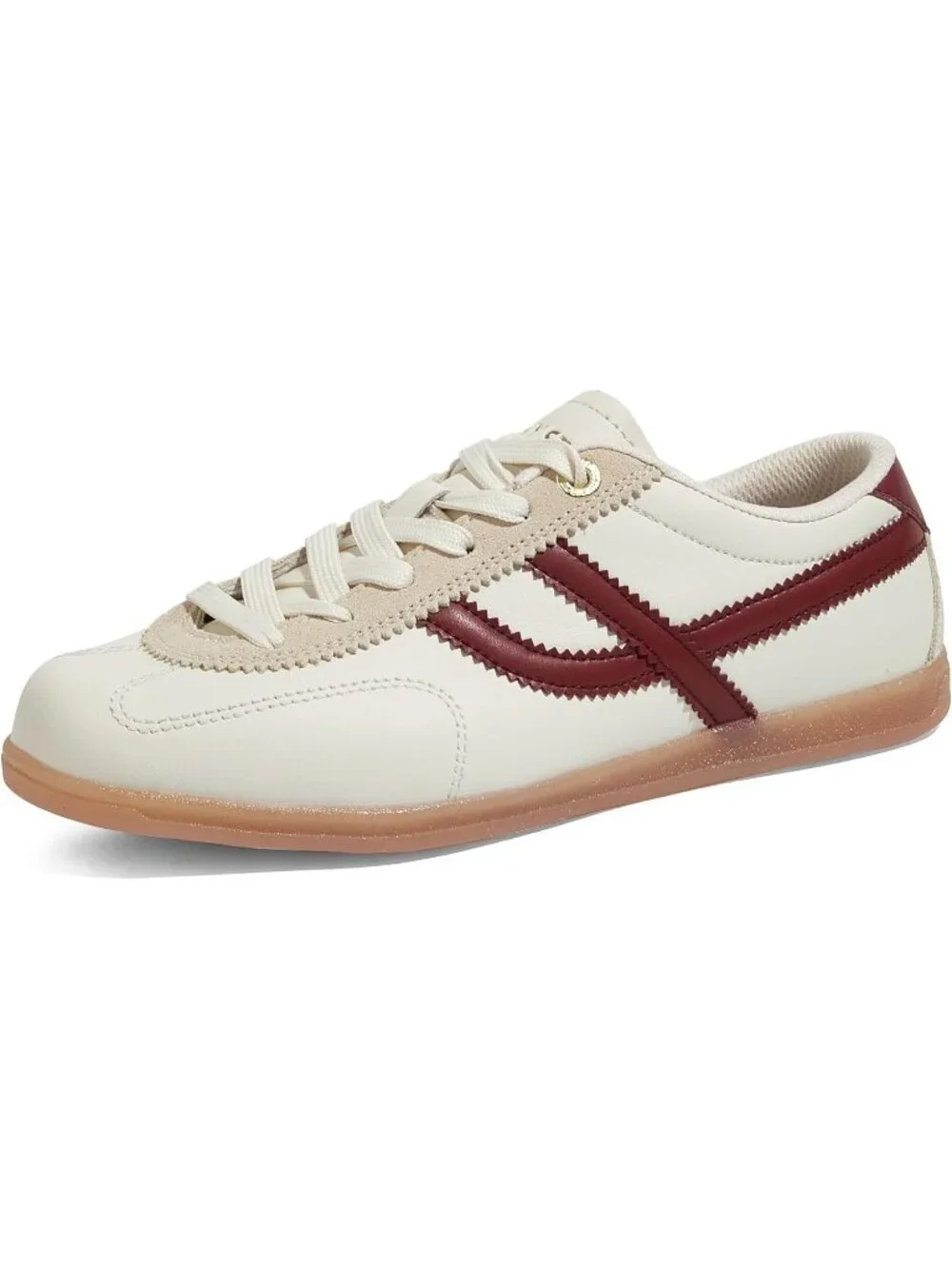 Women's Beige Wine Classic Retro Casual Fashion Gum Sole Running Walking Shoes
